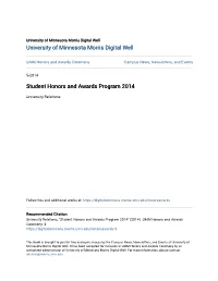 Student Honors and Awards Program 2014