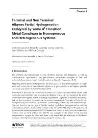 Terminal and Non Terminal Alkynes Partial Hydrogenation Catalyzed By