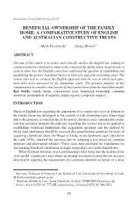 A Comparative Study of English and Australian Constructive Trusts