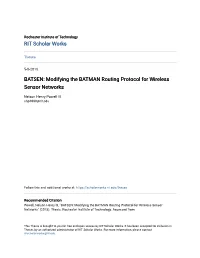 BATSEN: Modifying the BATMAN Routing Protocol for Wireless Sensor Networks