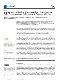 Management and Feeding Strategies in Early Life to Increase Piglet Performance and Welfare Around Weaning: a Review