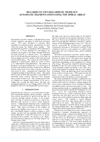 Messiaen's Regard IV: Automatic Segmentation Using the Spiral Array