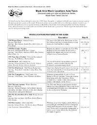 Moab Area Movie Locations Auto Tours – Discovermoab.Com - 8/21/01 Page 1