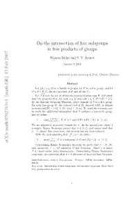 On the Intersection of Free Subgroups in Free Products of Groups