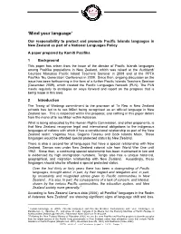 Our Responsibility to Protect and Promote Pacific Islands Languages in New Zealand As Part of a National Languages Policy