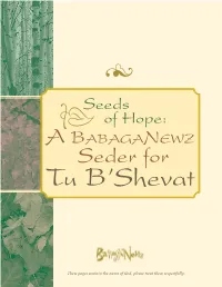 Seeds of Hope: a Seder for Tu B’Shevat by Yosef I