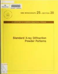 Standard X-Ray Diffraction Powder Patterns