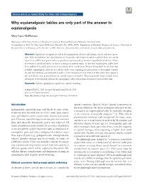 Why Equianalgesic Tables Are Only Part of the Answer to Equianalgesia