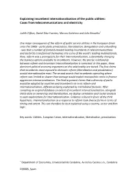 Explaining Incumbent Internationalization of the Public Utilities: Cases from Telecommunications and Electricity