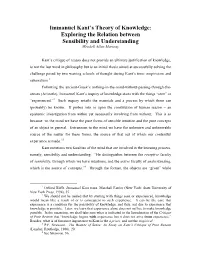 Immanuel Kant's Theory of Knowledge: Exploring the Relation Between