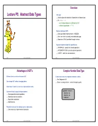 Lecture P5: Abstract Data Types Data Type