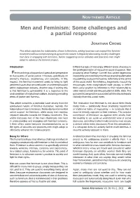 Men and Feminism: Some Challenges and a Partial Response