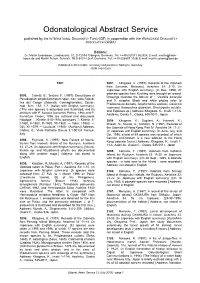 Odonatological Abstract Service