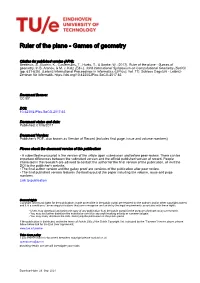 Ruler of the Plane - Games of Geometry