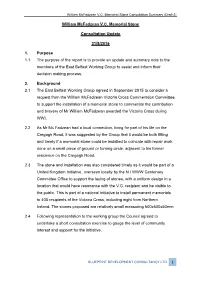 William Mcfadzean VC Memorial Stone Consultation Summary