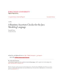 A Runtime Assertion Checker for the Java Modeling Language Yoonsik Cheon Iowa State University