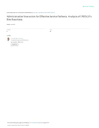 Administrative Interaction for Effective Service Delivery: Analysis of UNESCO's Five Functions