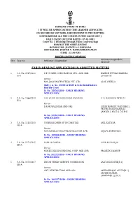 Early Hearing Application in Admitted Matters
