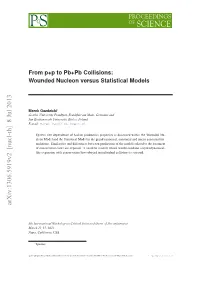 From P+ P to Pb+ Pb Collisions: Wounded Nucleon Versus