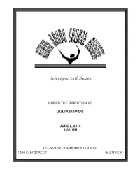 June 2, 2013 Concert Program Booklet (Text Only)
