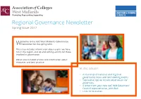 Regional Governance Newsletter Spring Issue 2017