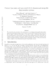Contact Lax Pairs and Associated (3+ 1)-Dimensional Integrable Dispersionless Systems