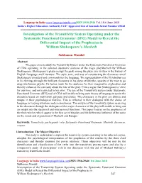 Investigation of the Transitivity System Operating Under the Systematic Functional Grammar (SFG) Model to Reveal the Differentia