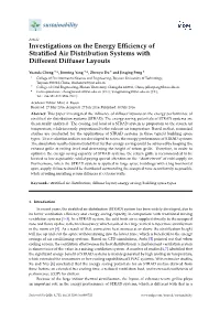 Investigations on the Energy Efficiency of Stratified Air Distribution Systems with Different Diffuser Layouts