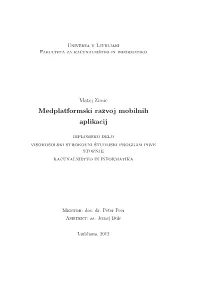 Medplatformski Razvoj Mobilnih Aplikacij