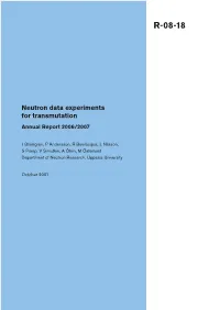 Neutron Data Experiments for Transmutation Annual Report 2006/2007