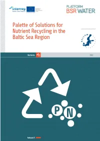 Palette of Solutions for Nutrient Recycling in the Baltic Sea Region