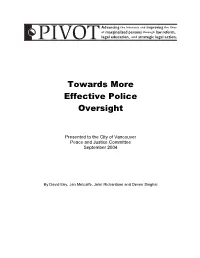Towards More Effective Police Oversight