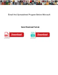Email and Spreadsheet Program Before Microsoft