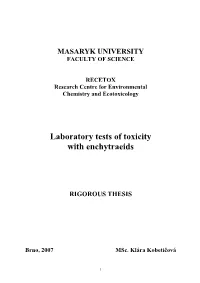 Laboratory Tests of Toxicity with Enchytraeids