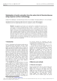 Optimization of Pectin Extraction from the Native Fruit of Garcinia Binucao Using Response Surface Methodology