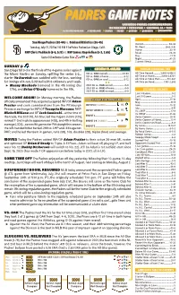 Padresgame Notes