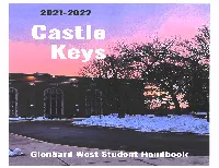 Student Handbook Includes All Glenbard West Rules and Guidelines As Well As School Policies and Procedures