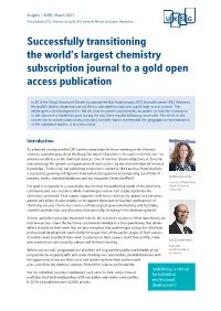 Successfully Transitioning the World's Largest Chemistry Subscription