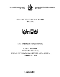 Aviation Investigation Report A03a0012 Loss Of