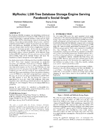 LSM-Tree Database Storage Engine Serving Facebook's Social Graph