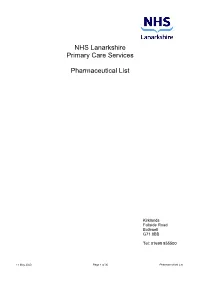 Pharmaceutical List May 2020