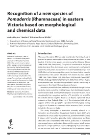Rhamnaceae) in Eastern Victoria Based on Morphological and Chemical Data