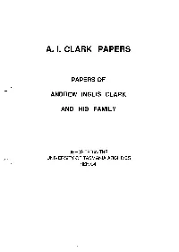 A. I. Clark Papers