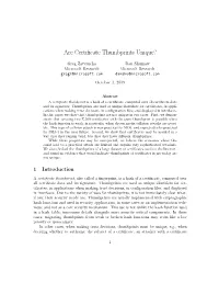 Are Certificate Thumbprints Unique?