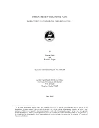 Guide to Project Operational Plans for the Division of Commercial Fisheries