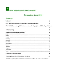 IFLA National Libraries Section Newsletter, June 2010