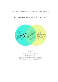 Intro to Science Studies I