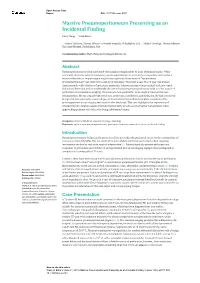 Massive Pneumoperitoneum Presenting As an Incidental Finding