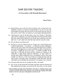 SAM SELVON TALKING a Conversation with Kenneth Ramchand