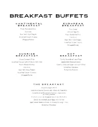 Breakfast Buffets